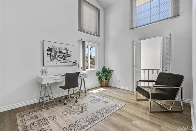 3118 Calle Grande, San Clemente, CA 92672 - office space with wood finished floors, baseboards, and a high ceiling