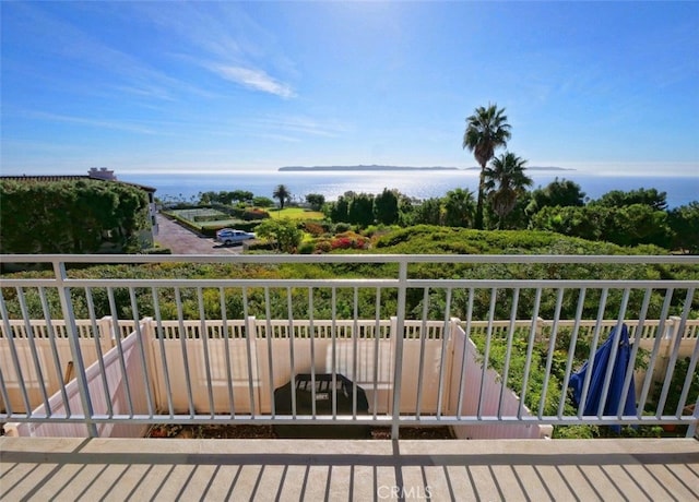 balcony with a water view