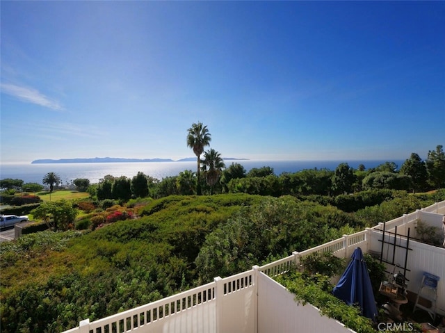 balcony with a water view