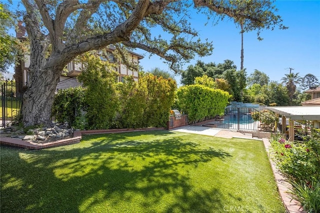 112 Morgan Ranch Rd, Glendora, CA 91741 - view of yard featuring fence, a patio area, and an outdoor pool