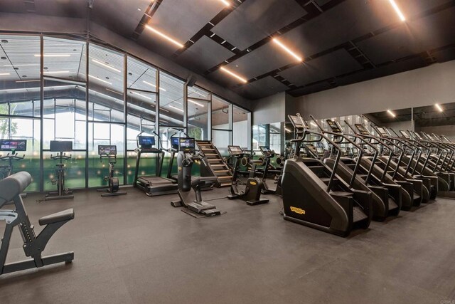 10456 Newbliss Way, Mira Mesa, CA 92126 - exercise room with high vaulted ceiling