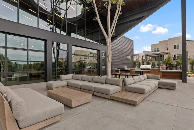 10456 Newbliss Way, Mira Mesa, CA 92126 - view of patio / terrace with an outdoor living space and a grill