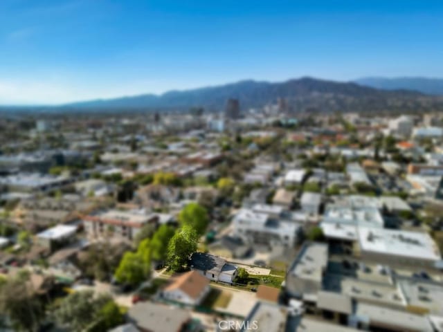 aerial view with a residential view and a mountain view