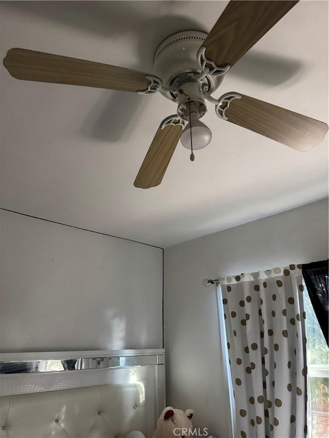 interior details featuring ceiling fan