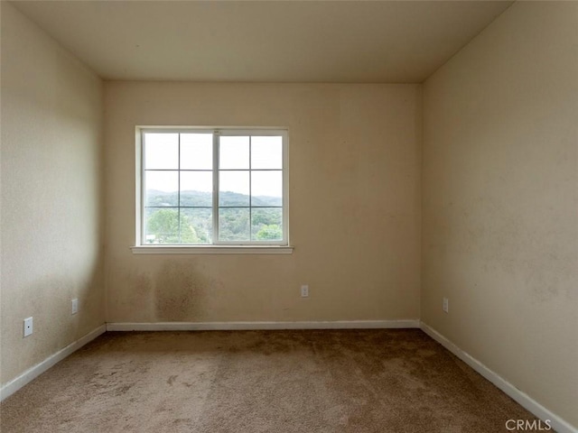 carpeted empty room with baseboards