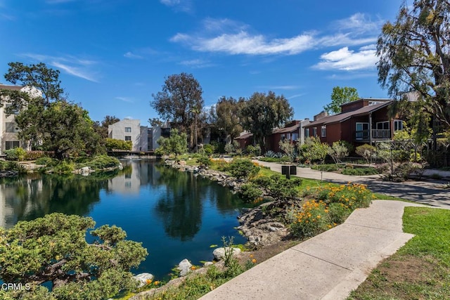 property view of water with a residential view