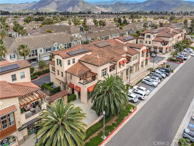 aerial view with a residential view and a mountain view