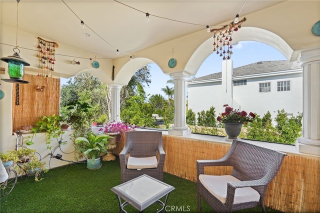 view of patio with a porch