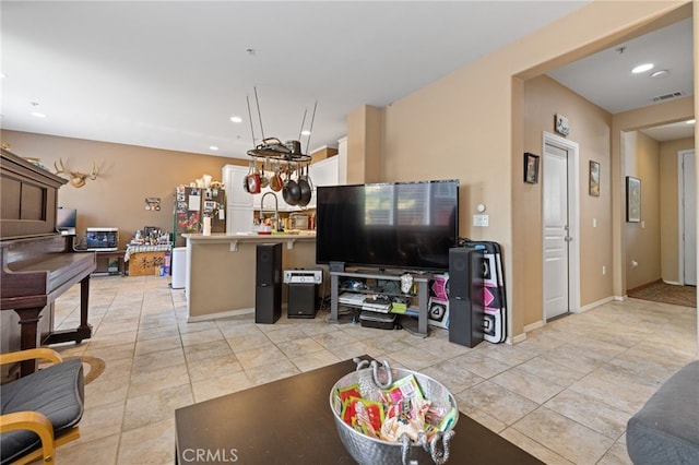 9133 Arbol Del Rosal Way Unit 230, Atascadero, CA 93422 - living room with light tile patterned floors and recessed lighting