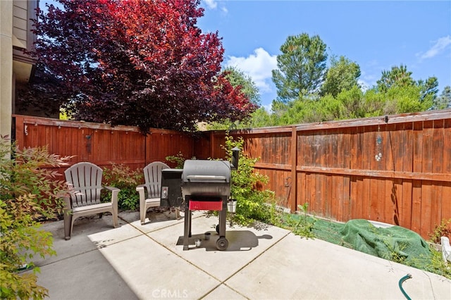view of patio with a fenced backyard