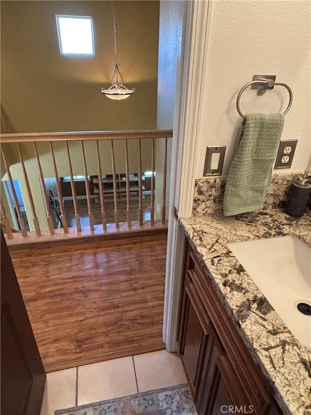 bathroom featuring vanity and tile patterned floors