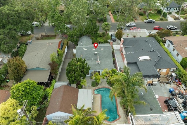 drone / aerial view with a residential view