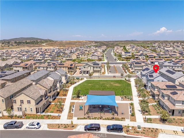 drone / aerial view with a residential view