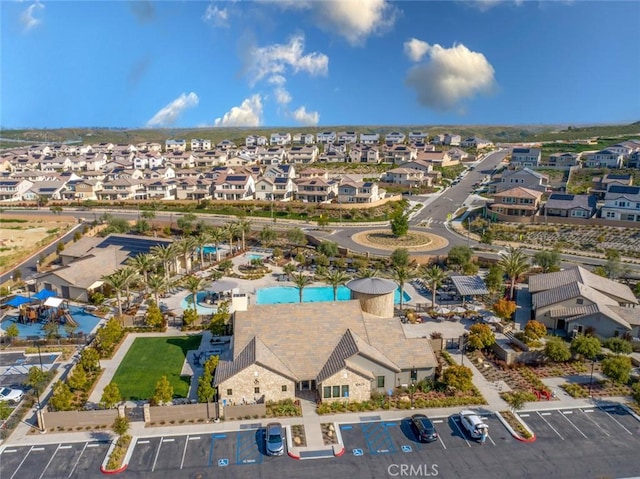 bird's eye view with a residential view