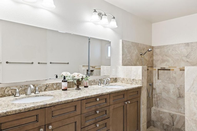 68256827 Kellyn Ln, Vista, CA 92084 - full bathroom featuring a sink, walk in shower, and double vanity