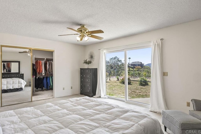 68256827 Kellyn Ln, Vista, CA 92084 - bedroom with a closet, ceiling fan, access to exterior, and light colored carpet