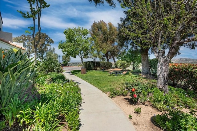 view of home's community featuring a lawn