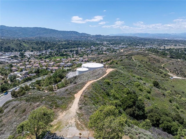 aerial view featuring a mountain view