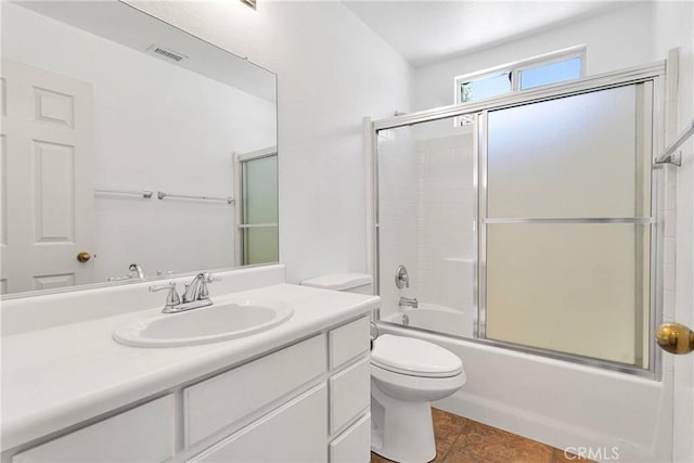40684 Corte Albara, Murrieta, CA 92562 - full bath with visible vents, tile patterned flooring, vanity, toilet, and enclosed tub / shower combo