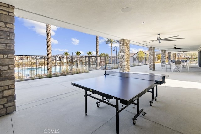 32148 Sedge Way, Temecula, CA 92591 - view of patio with outdoor dining area, ceiling fan, and fence