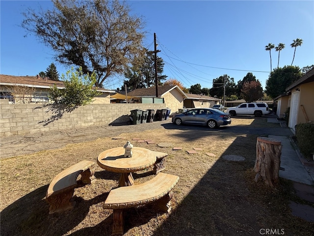 view of yard with fence