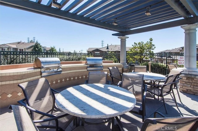 13836 Balboa Blvd Unit 164, Sylmar, CA 91342 - view of patio / terrace with outdoor dining space, area for grilling, and a grill