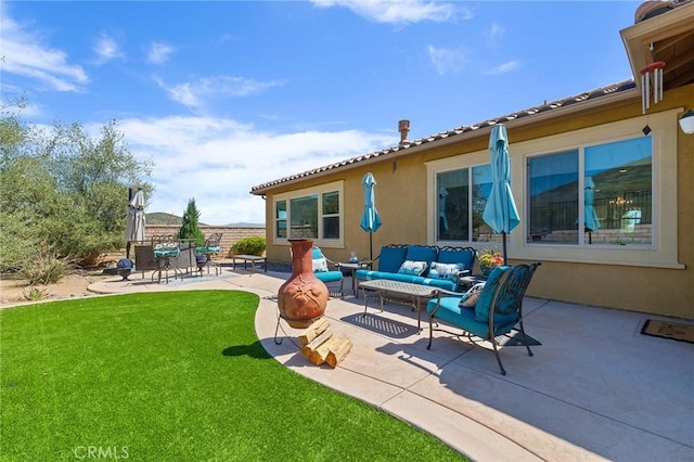 view of patio / terrace featuring an outdoor hangout area