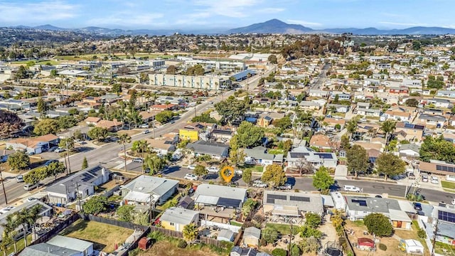 bird's eye view with a residential view and a mountain view