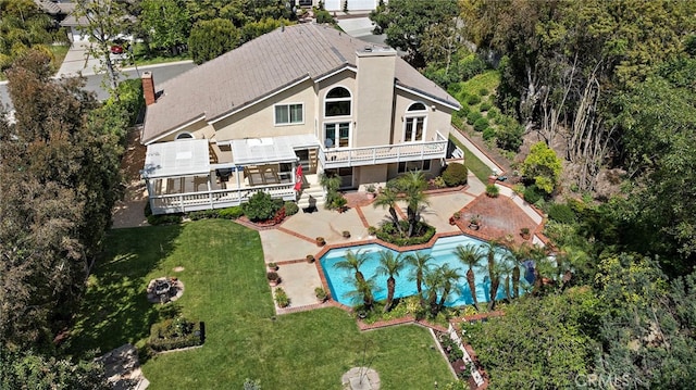 25122 Black Horse Ln, Laguna Hills, CA 92653 - view from above of property featuring a pool