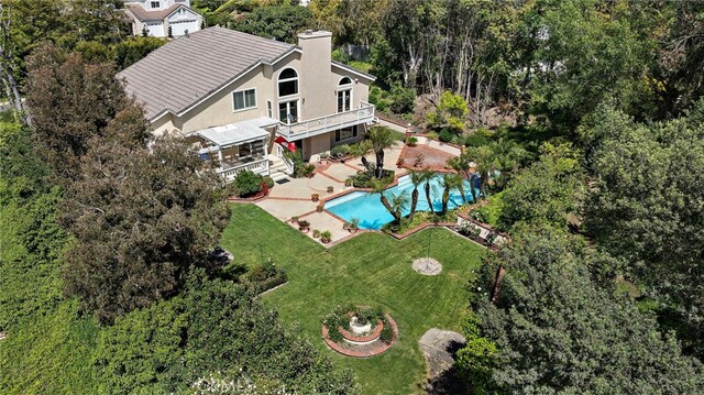 25122 Black Horse Ln, Laguna Hills, CA 92653 - view from above of property featuring a pool