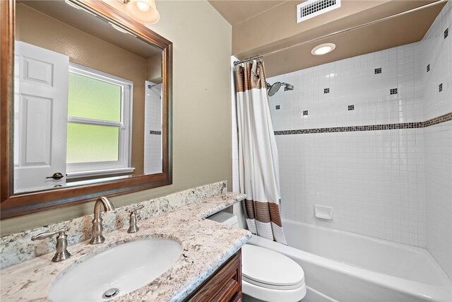25122 Black Horse Ln, Laguna Hills, CA 92653 - bathroom with vanity, shower / bath combo with shower curtain, and toilet