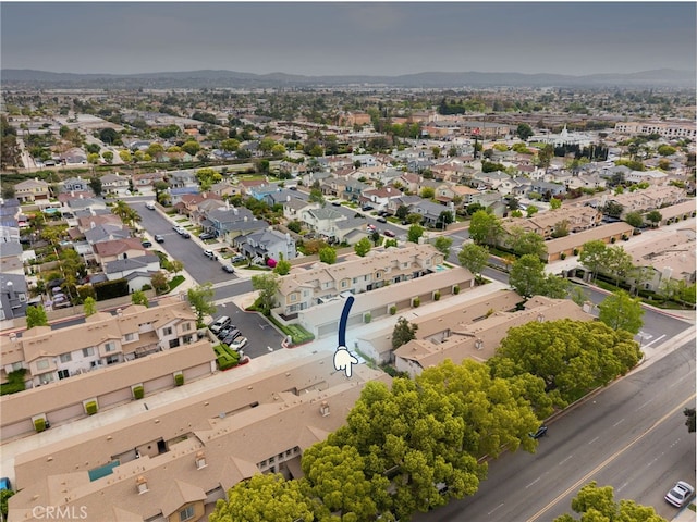 drone / aerial view with a mountain view and a residential view