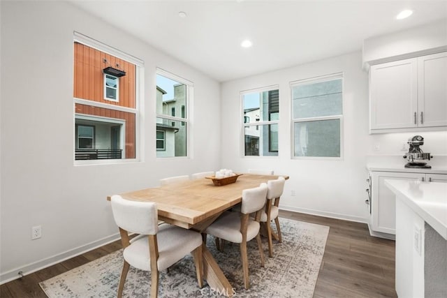 146 Fable, Irvine, CA 92618 - dining room with dark wood-style flooring, baseboards, and recessed lighting
