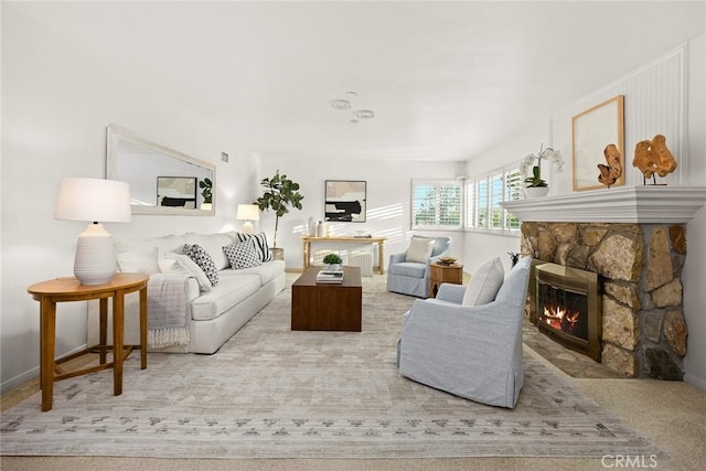 108 N Hacienda Ave, Glendora, CA 91741 - carpeted living area featuring a fireplace