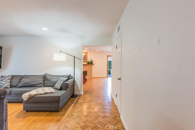 22437 Haynes St, West Hills, CA 91307 - living area with visible vents, baseboards, and recessed lighting