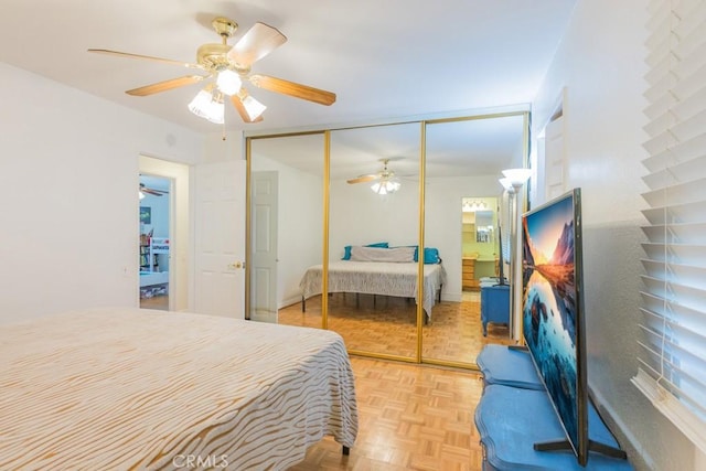 22437 Haynes St, West Hills, CA 91307 - bedroom with a closet and ceiling fan