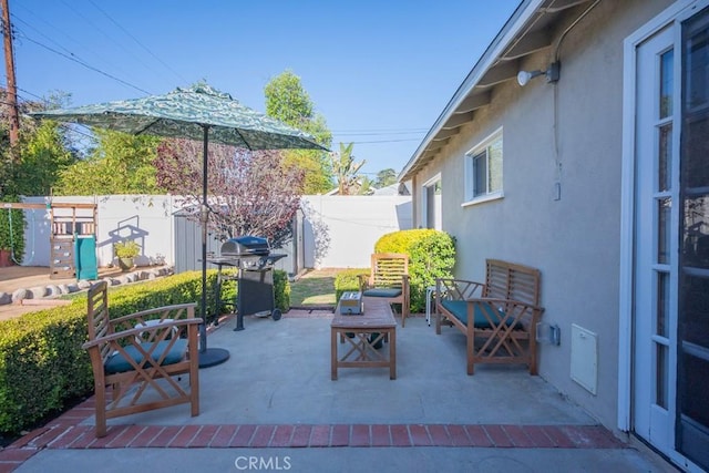 22437 Haynes St, West Hills, CA 91307 - view of patio with grilling area and fence