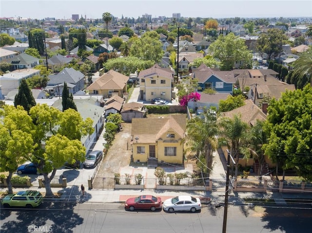aerial view with a residential view