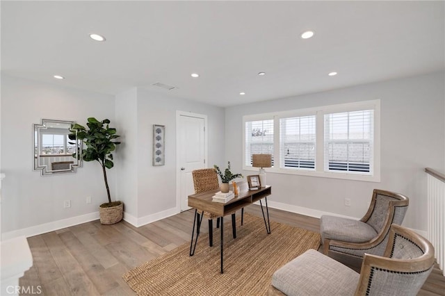 1524 Wollacott St, Redondo Beach, CA 90278 - office area with wood finished floors, recessed lighting, and baseboards
