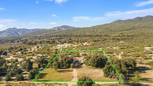 drone / aerial view with a mountain view