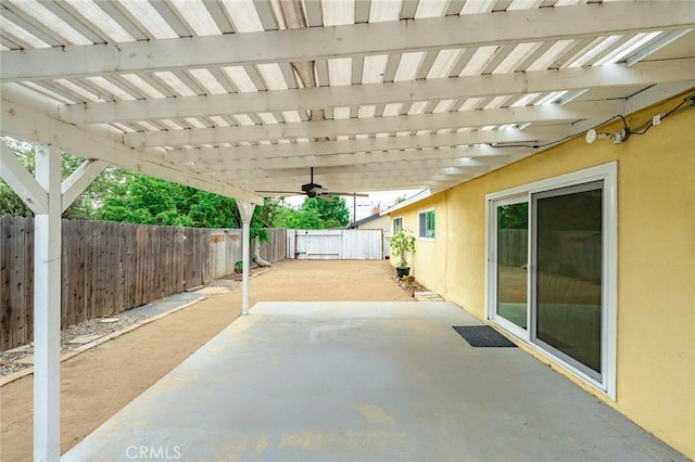 572 E Ghent St, San Dimas, CA 91773 - view of patio / terrace with a fenced backyard and a ceiling fan
