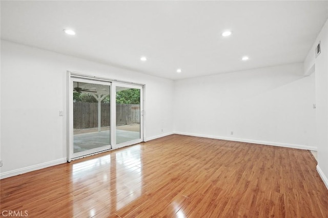 572 E Ghent St, San Dimas, CA 91773 - spare room with light wood-style floors, baseboards, recessed lighting, and visible vents