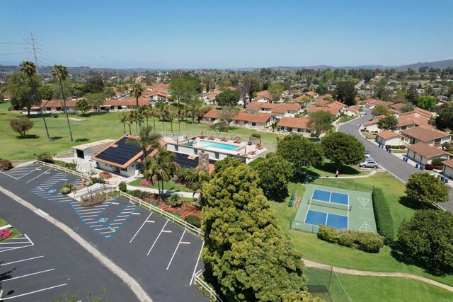 1982 Fairlee Dr, Encinitas, CA 92024 - aerial perspective of suburban area featuring a pool area
