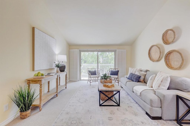 1982 Fairlee Dr, Encinitas, CA 92024 - living room with vaulted ceiling and light carpet