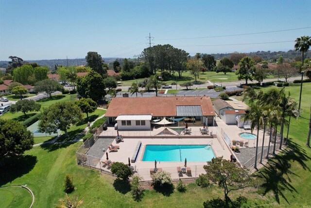1982 Fairlee Dr, Encinitas, CA 92024 - view from above of property featuring a pool area