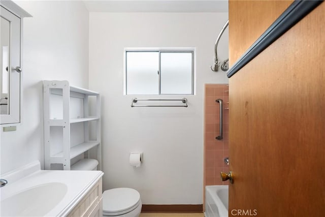 full bath with toilet and vanity
