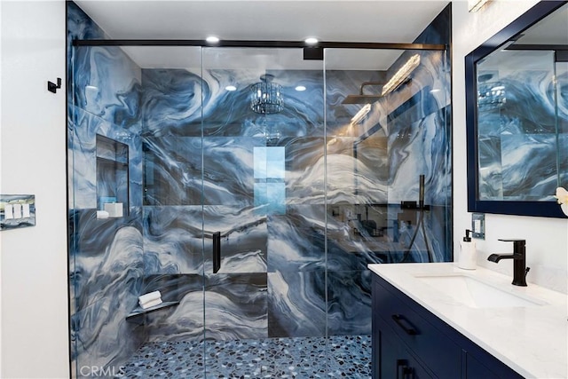 1061 Colby Cir, Thousand Oaks, CA 91362 - full bathroom with vanity and a marble finish shower