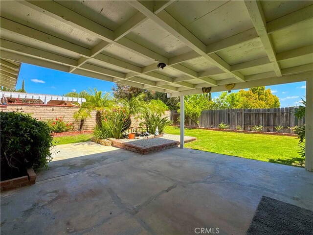 view of patio featuring a fenced backyard