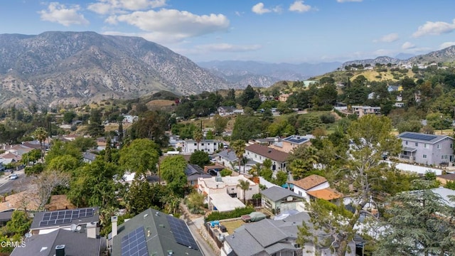 bird's eye view with a residential view and a mountain view
