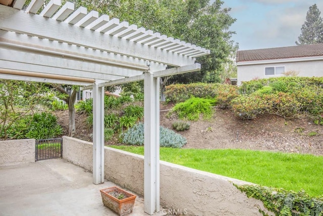 view of patio / terrace featuring a gate and a pergola